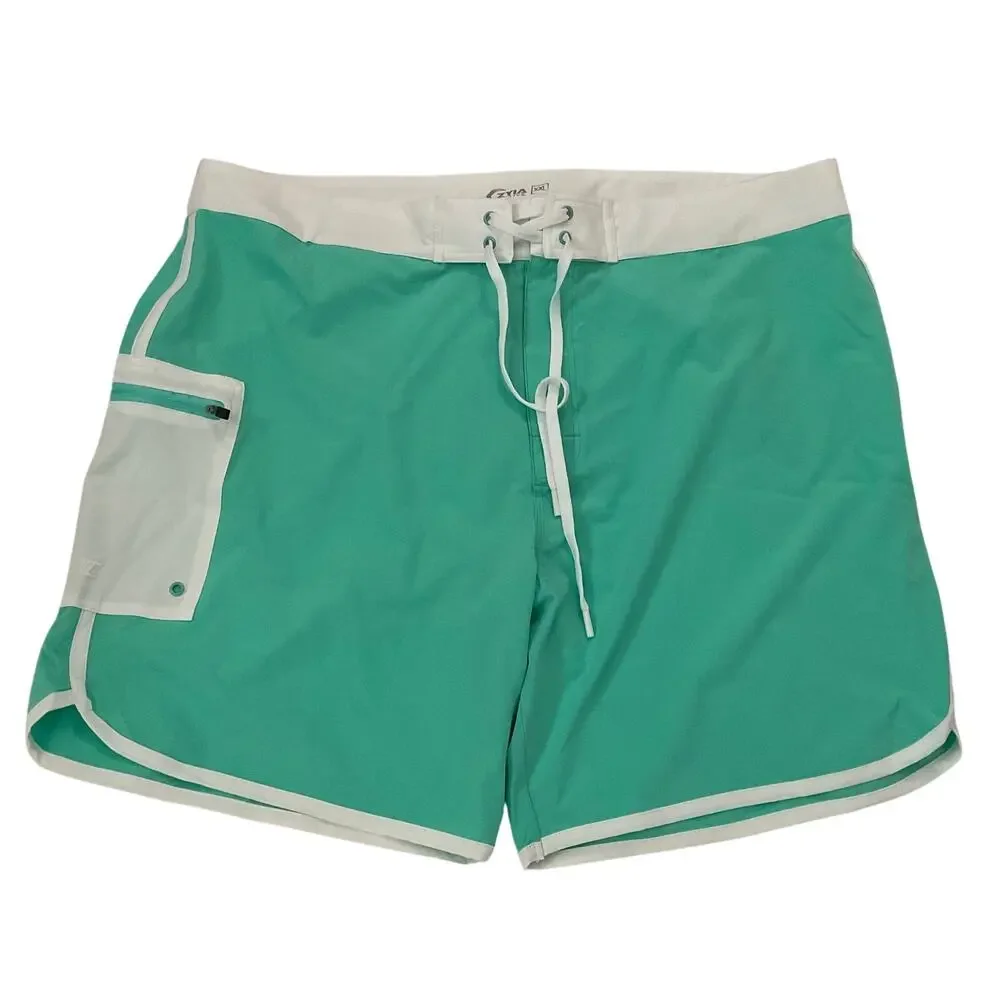 ZYIA Men’s Board Shorts - Mint Green/White - Size XXL